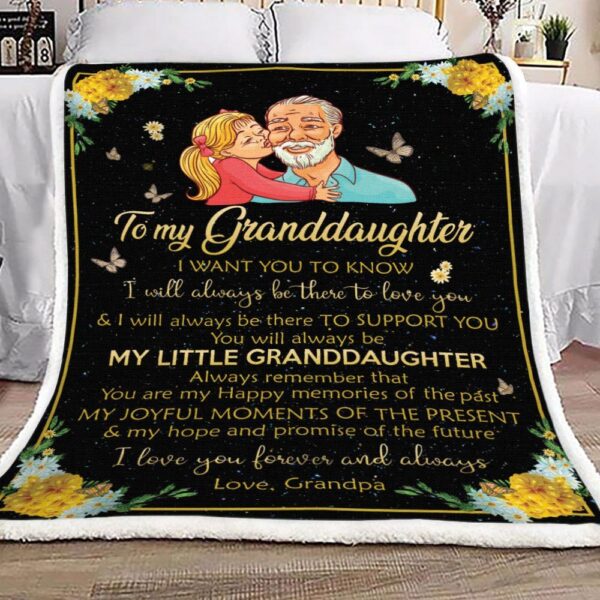 Grandpa And Granddaughter Fleece Blanket Sherpa Blanket