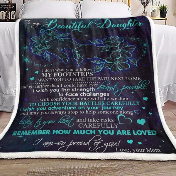 To My Beautiful Daughter Fleece Blanket Sherpa Blanket
