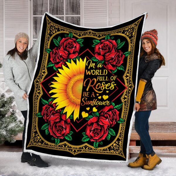 Sunflower Fleece Blanket Sherpa Blanket