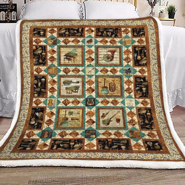 Instrumental Musical Fleece Blanket Sherpa Blanket