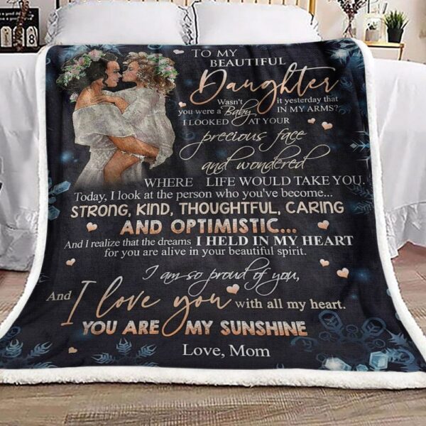 To My Daughter Fleece Blanket Sherpa Blanket