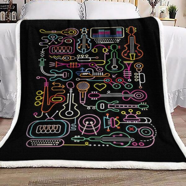 Musical Instruments Fleece Blanket Sherpa Blanket