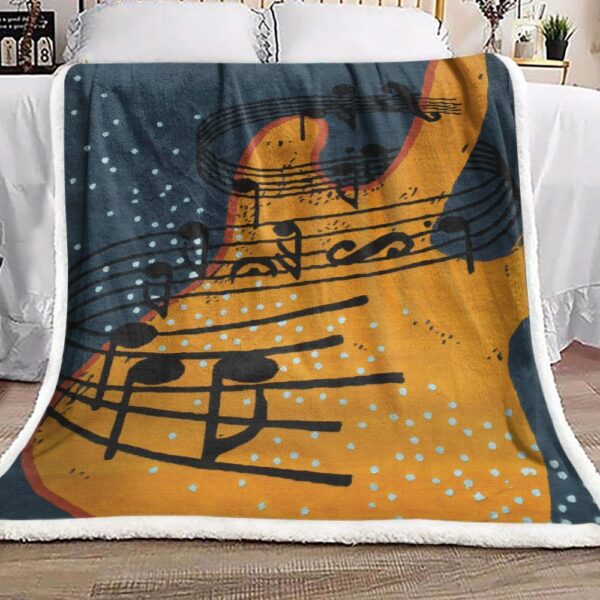 Guitar And Music Note Fleece Blanket Sherpa Blanket