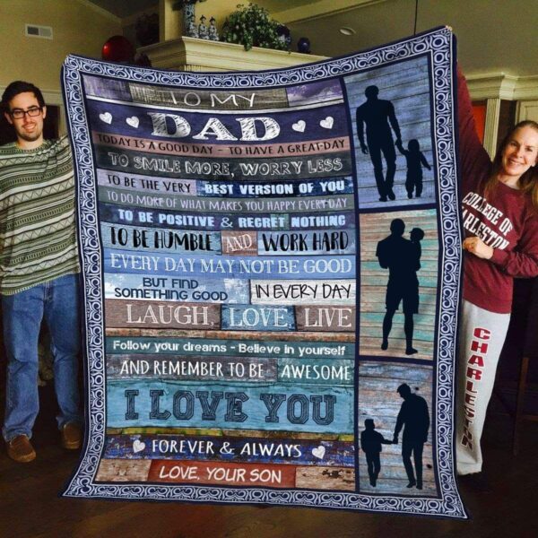 To My Dad Fleece Blanket Sherpa Blanket