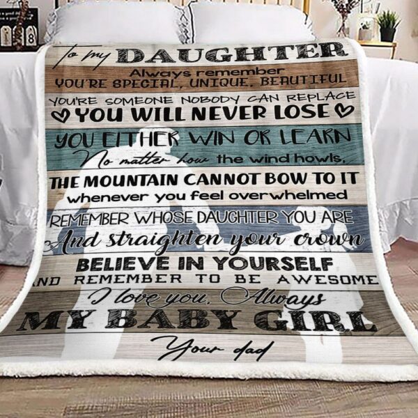 Family To My Daughter Your Dad Fleece Blanket Sherpa Blanket