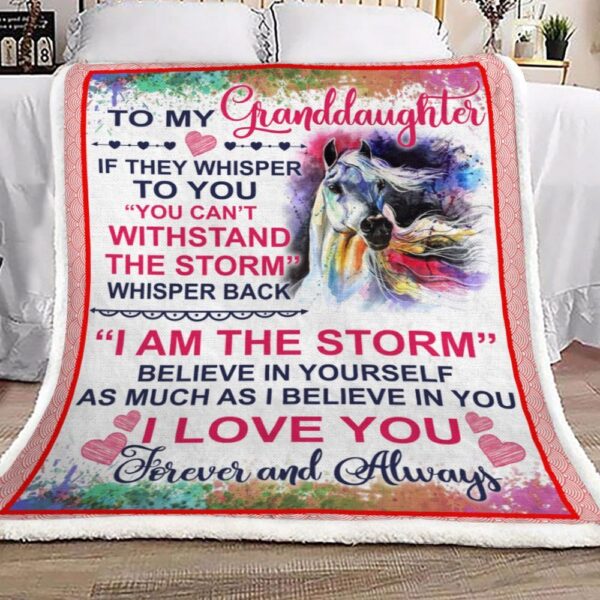 To My Granddaughter Fleece Blanket Sherpa Blanket