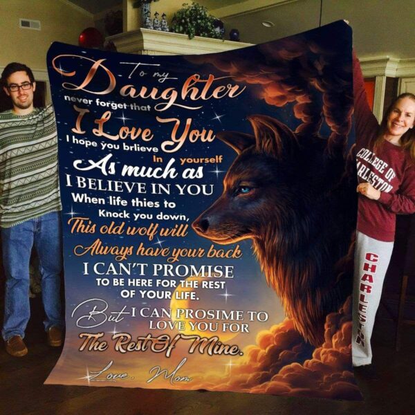 To My Daughter Wolf Fleece Blanket Sherpa Blanket