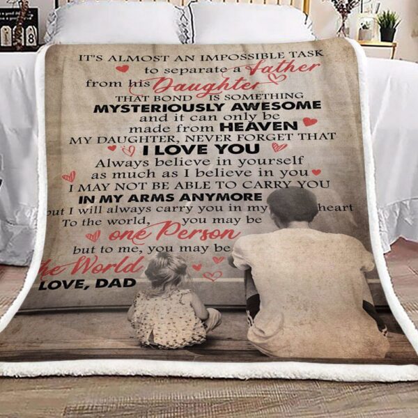 Family To Separate A Father Forom His Daughter Fleece Blanket Sherpa Blanket