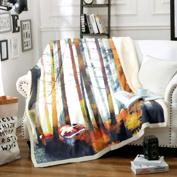 Forrest Fox Fleece Blanket Sherpa Blanket