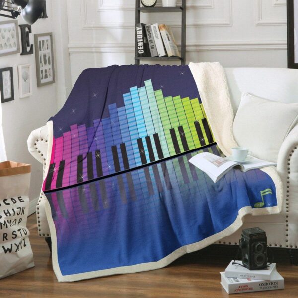 Piano Music Color Fleece Blanket Sherpa Blanket