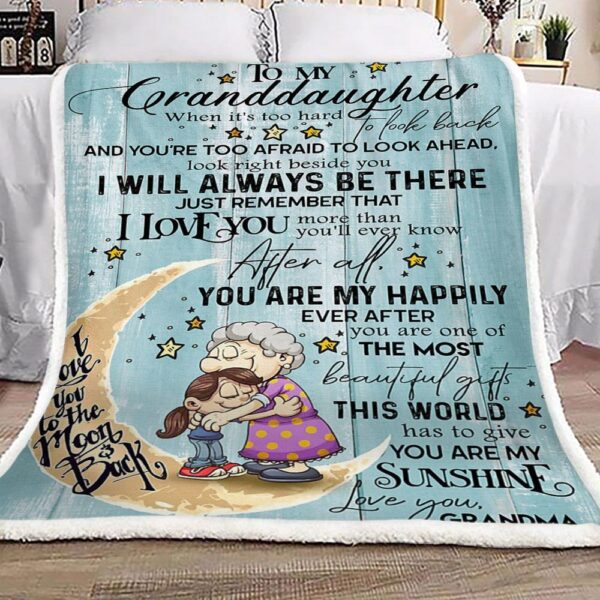 Family To My Granddaughter Grandma Fleece Blanket Sherpa Blanket
