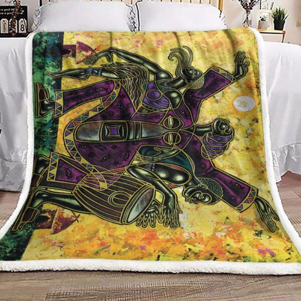 Music Black Woman Fleece Blanket Sherpa Blanket