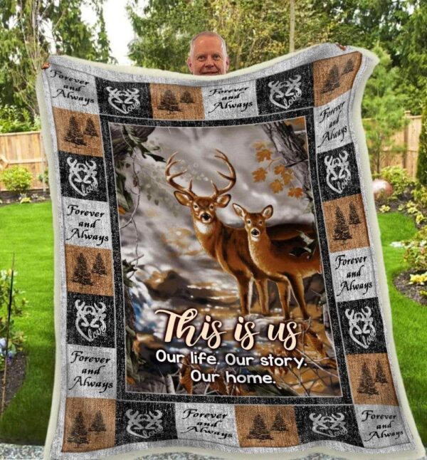 Buck And Doe Fleece Blanket Sherpa Blanket