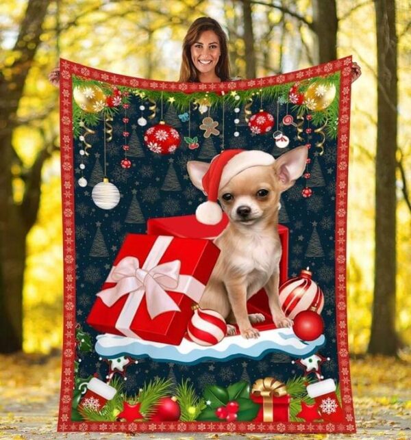 Chihuahua Christmas Fleece Blanket Sherpa Blanket