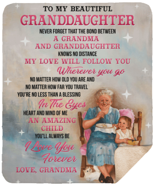 To My Beautiful Granddaughter Fleece Blanket Sherpa Blanket