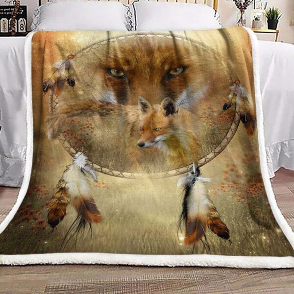 Dreamcatcher Fox Fleece Blanket Sherpa Blanket