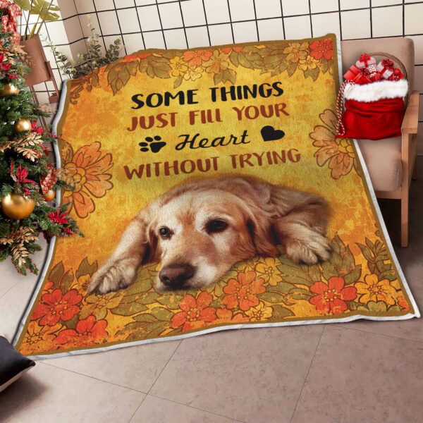 Golden Retriever Fleece Blanket Sherpa Blanket