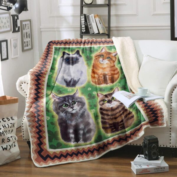 Cat Fleece Blanket Sherpa Blanket