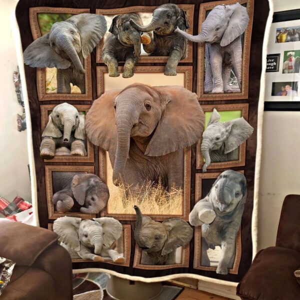 Elephant Fleece Blanket Sherpa Blanket