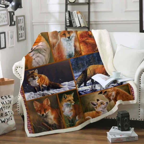 Fox Fleece Blanket Sherpa Blanket