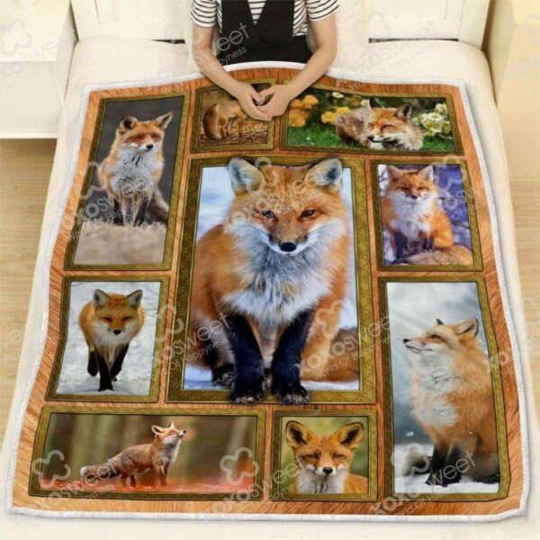 Red Fox Fleece Blanket Sherpa Blanket