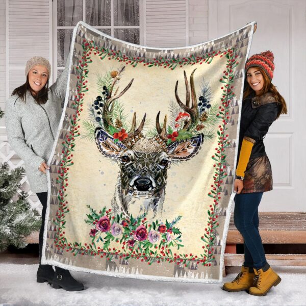 Deer Fleece Blanket Sherpa Blanket