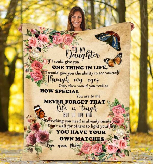 To My Daughter Fleece Blanket Sherpa Blanket
