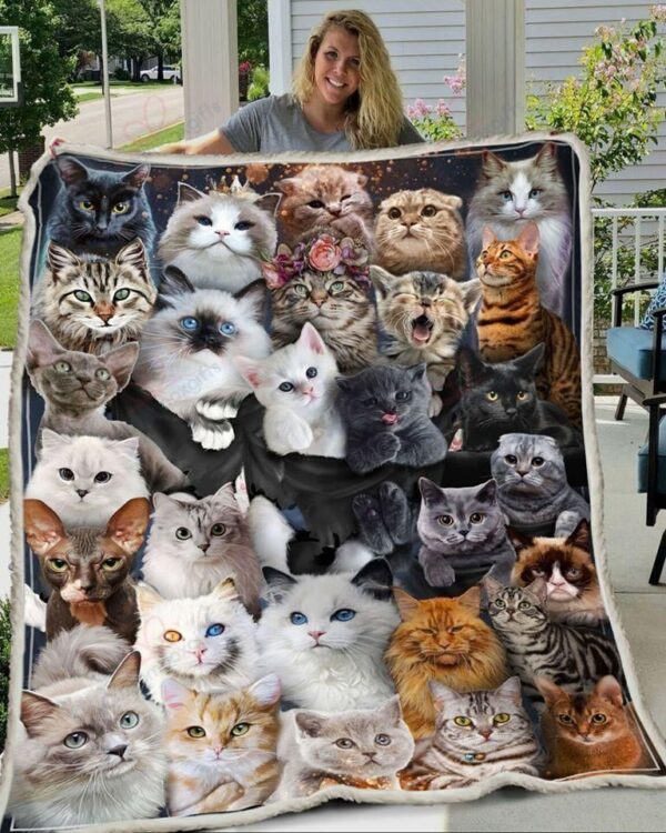 Cats Fleece Blanket Sherpa Blanket