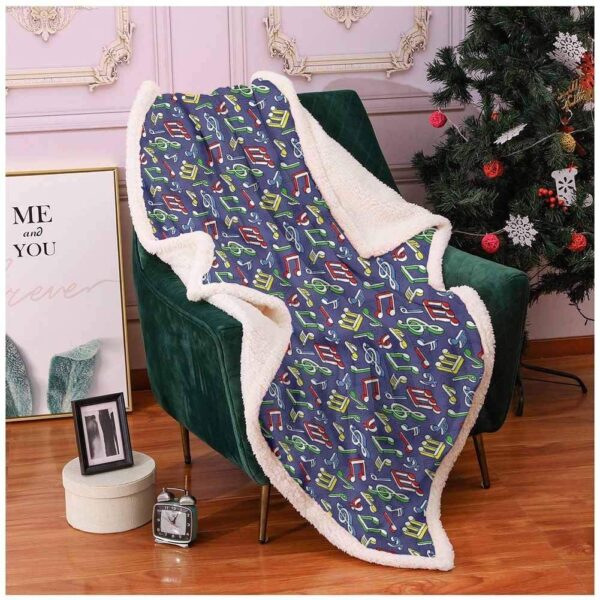 Colorful Music Notes Fleece Blanket Sherpa Blanket