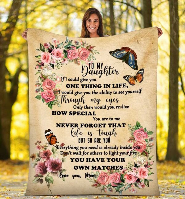 To My Daughter Fleece Blanket Sherpa Blanket