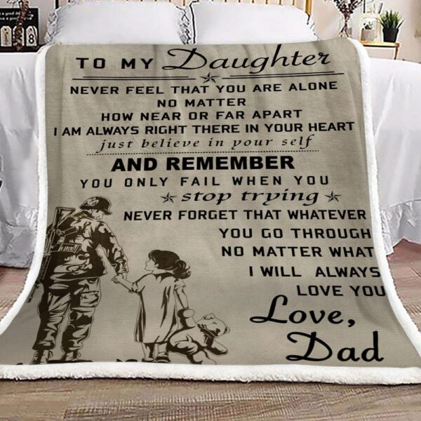 Soldier To My Daughter From Dad Fleece Blanket Sherpa Blanket