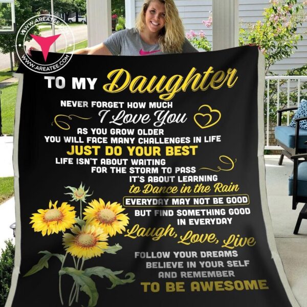 To My Daughter Fleece Blanket Sherpa Blanket