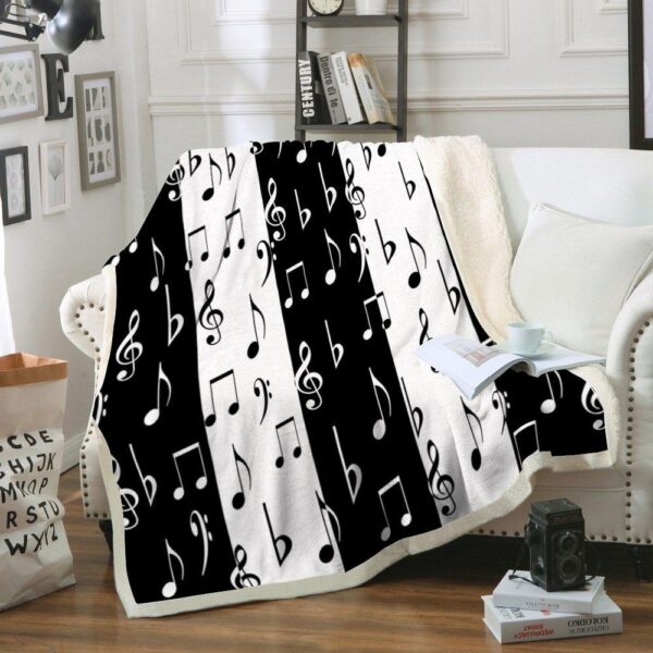 Music Note Fleece Blanket Sherpa Blanket