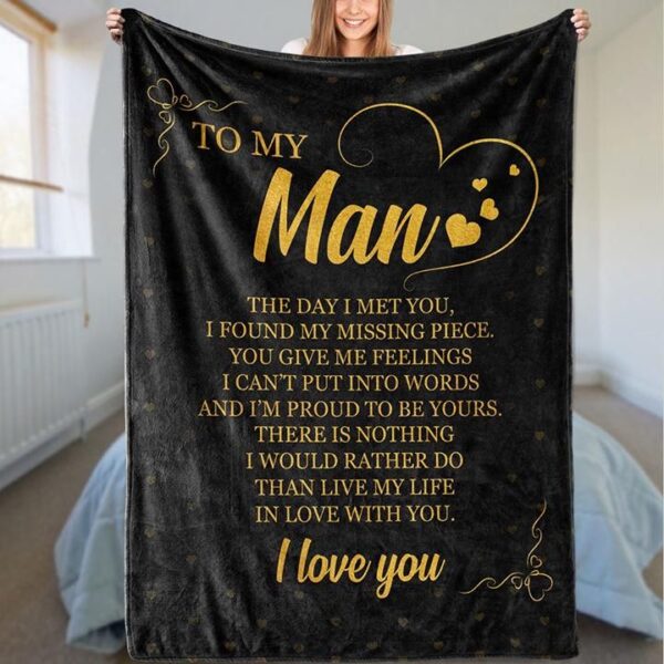 To My Man Fleece Blanket Sherpa Blanket