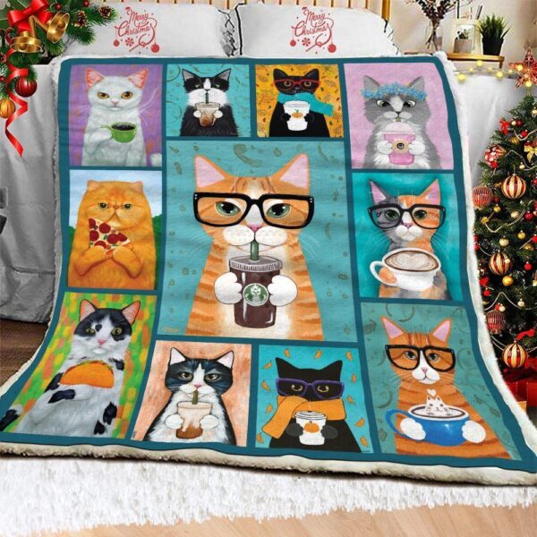 Cat Life Fleece Blanket Sherpa Blanket