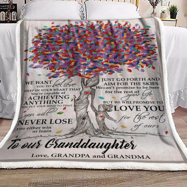 To Granddaughter Fleece Blanket Sherpa Blanket