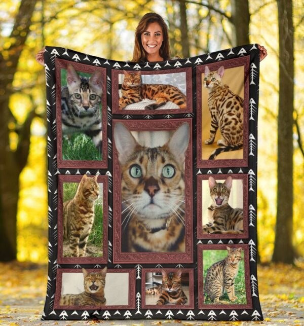 Cat Lover Bengal Cat Fleece Blanket Sherpa Blanket