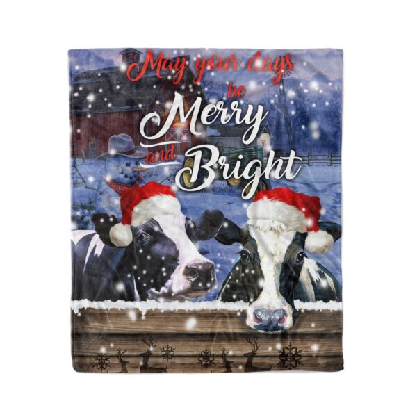 Christmas Cow Fleece Blanket Sherpa Blanket