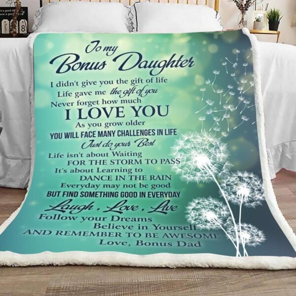 To My Bonus Daughter Fleece Blanket Sherpa Blanket