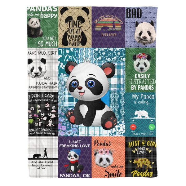 Panda Fleece Blanket Sherpa Blanket