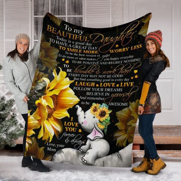 To My Beautiful Daughter Fleece Blanket Sherpa Blanket