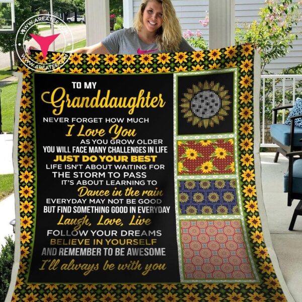 To My Granddaughter Fleece Blanket Sherpa Blanket