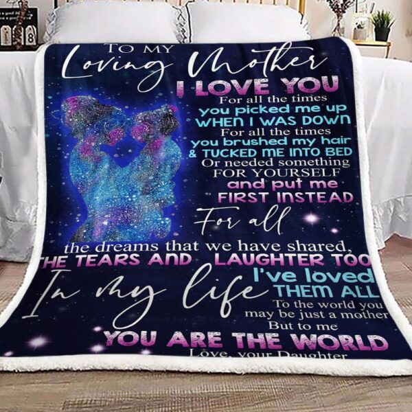 Family To My Loving Mother Love Your Daughter Fleece Blanket Sherpa Blanket
