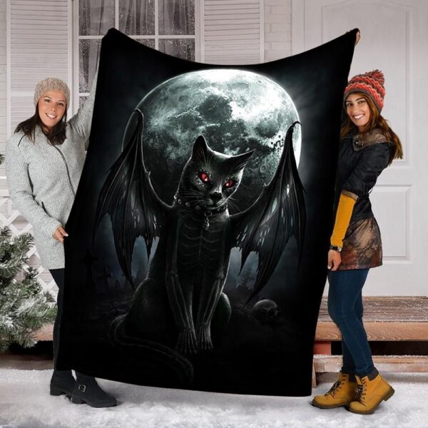 Vamp Cat Fleece Blanket Sherpa Blanket
