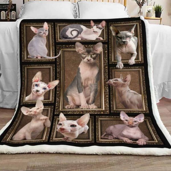 Royal Sphynx Cat Fleece Blanket Sherpa Blanket