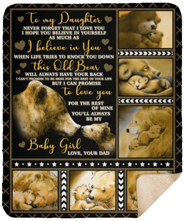 To My Daughter Fleece Blanket Sherpa Blanket