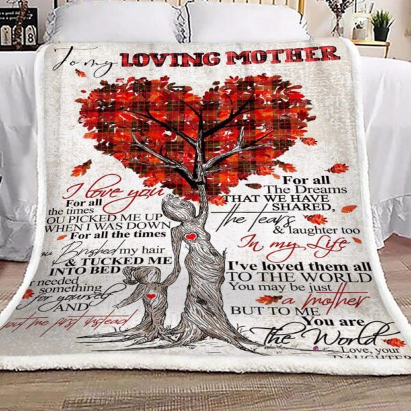 Tree Of Life Family To My Loving Mother Love Your Daughter Fleece Blanket Sherpa Blanket
