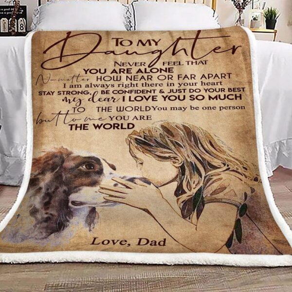 Family To My Daughter Fleece Blanket Sherpa Blanket