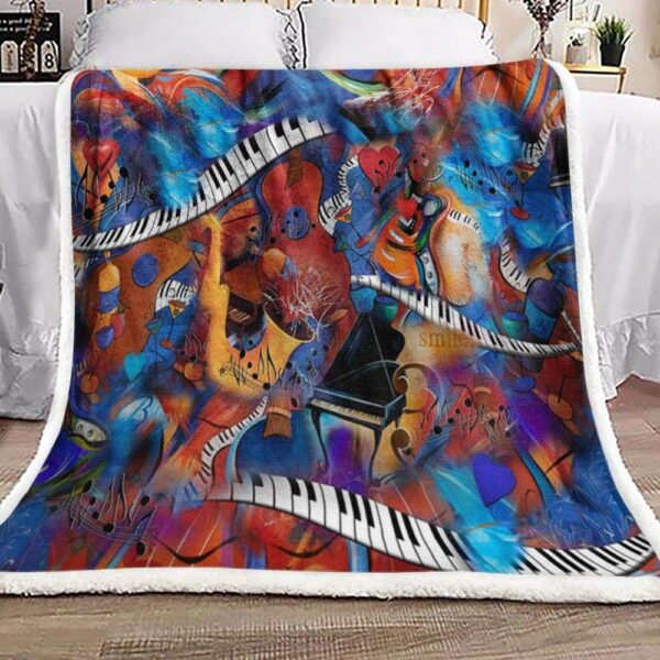 Musical Instrument Fleece Blanket Sherpa Blanket