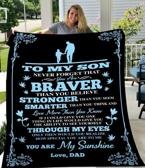 To My Son Fleece Blanket Sherpa Blanket